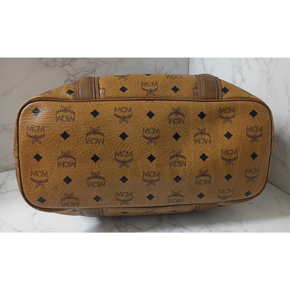 MCM Cognac Visetos Monogram Double Handle Bag - EUC - Picture 5 of 9